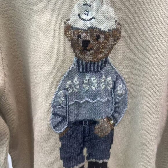 Polo Ralph Lauren Camel Colour Bear Sweater Hoodie - Picture 5 of 8